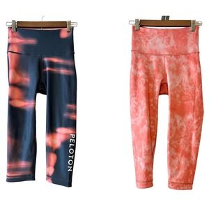 WITH x Peloton •S• Reversible Yoga Leggings Black Cropped Wear It To Heart